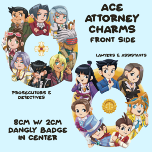 Ace Attorney Lawyer & Prosecutor Dangle Acrylic Charms