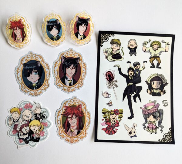 Black Butler acrylic pins/stickers