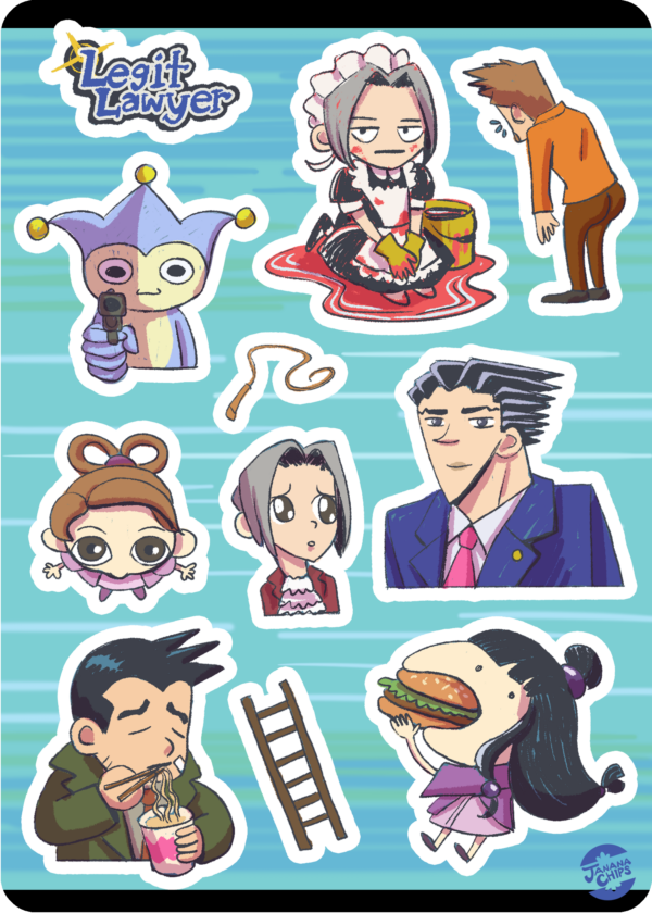 Ace Attorney Sticker Sheet