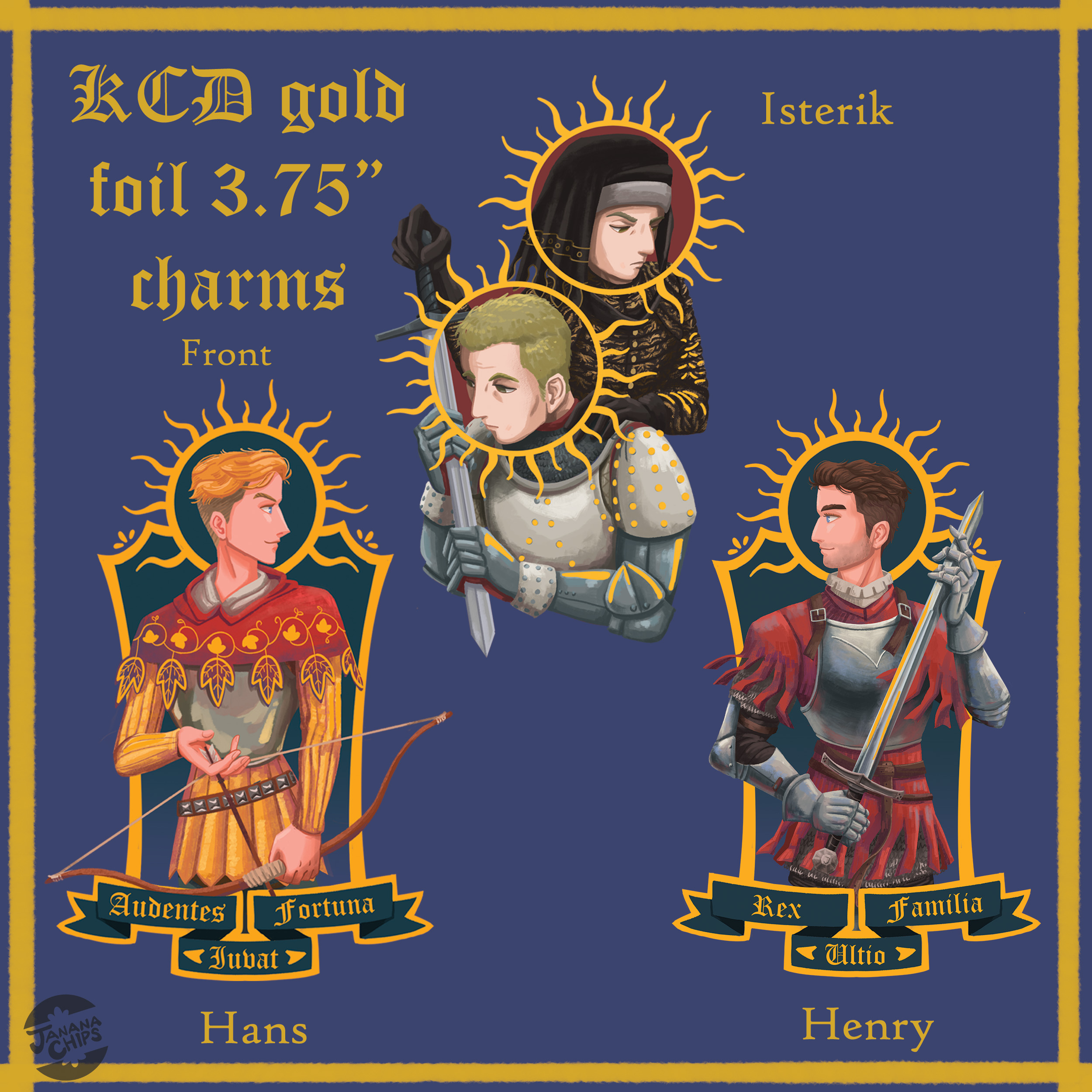 KCD Gold Foil Acrylic Charms